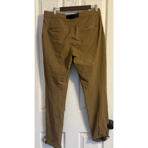 Columbia Mens 32 Regular Nylon Hiking Pants Tan Blue Trim Zip Pockets Outdoor - Picture 2 of 11